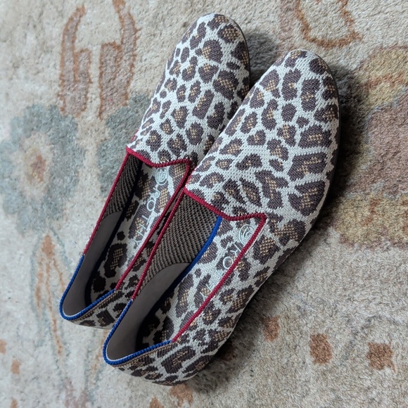 Rothy's Shoes - Rothy's The Loafer Leopard Pattern with Blue Accent Mocha Spot